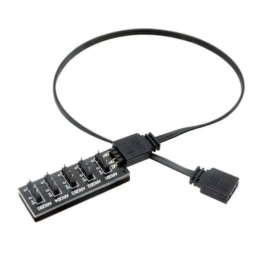 Light Control Adapter 5V/3 Pin ARGB 4 Pin Fan PWM HUB 1 to 5 Multi-Way Splitter for PC Motherboard LED Strip